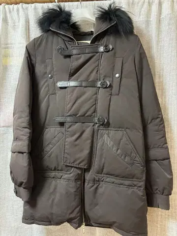 y2k Sly 퍼 달린 블랙 다운 자켓