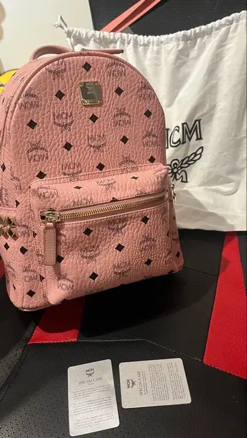 최고급 MCM 백팩 소프트 핑크 S 사이즈 스몰 사이즈 정품