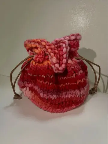 손뜨개질 복조리 파우치 (울 혼방 멀티 컬러)