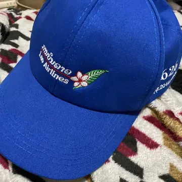 라오스 국영 항공 라오 항공 꽃무늬 블루캡