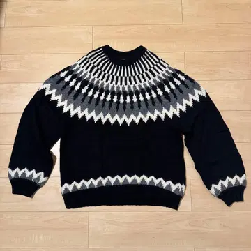 BEAMS 노르딕 무늬 니트 스웨터 L