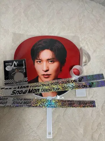 메구로 렌 Snow Man 부채 거울 스티커 은색 테이프 포함