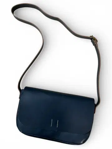 [ 미사용 새상품 ] 천연 가죽 가죽 숄더 백 네이비 파랑