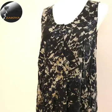 t.b 튜닉 올 패턴 프론트 오픈 비대칭 다크 컬러 40