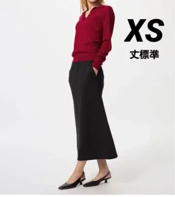 새상품 UNIQLO 드라이 맨투맨 내로우 롱 스커트 (기장 표준) XS