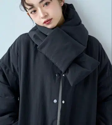 머플러 포함 노카라 패딩 자켓 [ 585134 ] mil xs