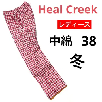 힐 크릭 올 패턴 방풍 방한 충전솜 팬츠 38 ( 빨간색 체크 무늬 )
