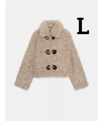 ZARA 토글 버튼 인조 모피 자켓 L