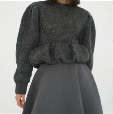 CLANE PEPLUM HAND KNIT TOPS 클라네