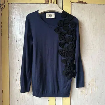 Kaon 카온 블랙 리본 니트 네이비