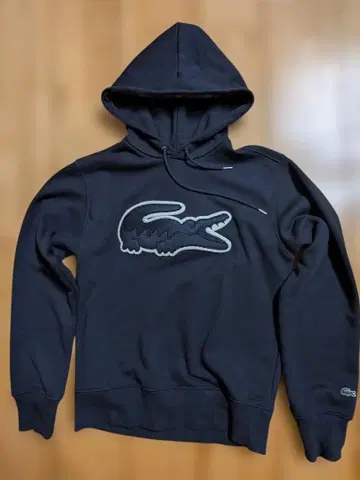 LACOSTE 다크 네이비 후드 부착 후드티 US XS