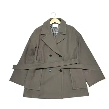 PUBLIC TOKYO 빅 칼라 오버 사이즈 숏코트 벨트