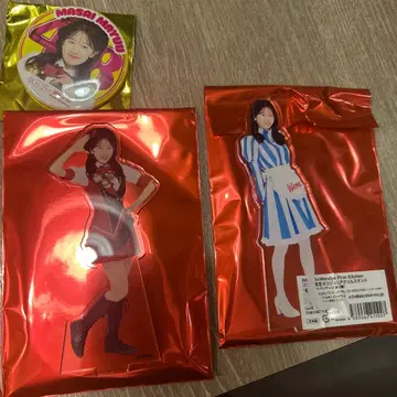 AKB48 웬디즈 마사이가 마유 아크릴 스탠드 2종 세트 덤 캔뱃지