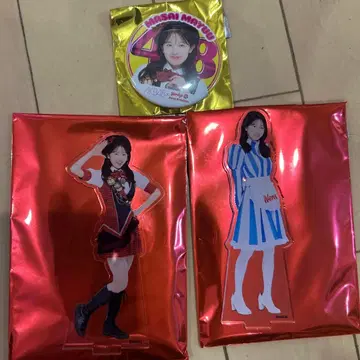 AKB48 웬디즈 마사이 마유 아크릴 스탠드 2종 세트 캔뱃지