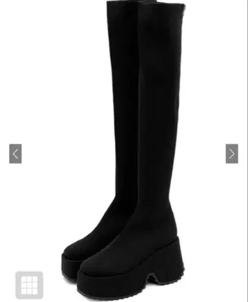 GRL 스트레치 니트 통굽 롱 부츠