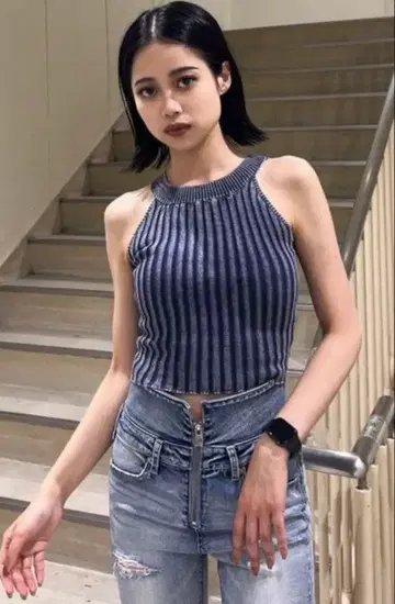 GYDA 블리치 아메스리 니트 TOPS 상의