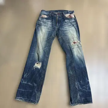 데미지 가공 데님 팬츠