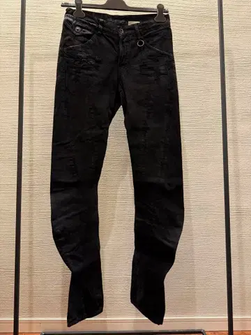 00s julius 코팅 스키니 벤딩 데님