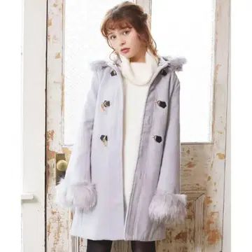 INGNI 비트 달린 더플 코트 라이트 그레이