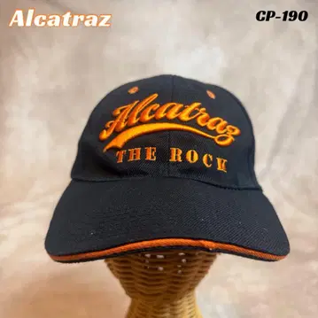 알카트라즈 연방 교도소 수베니어 블랙 & 오렌지 자수 CAP