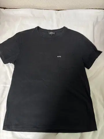 일본제 A.P.C. APC 반팔 자수 로고 포켓 티셔츠 블랙 M