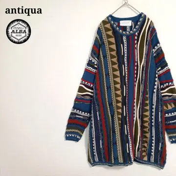 안티카 3D 니트 스웨터 롱 기장 입체편성 자카드