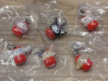 산리오 캐릭터 딸기 메지루시 액세서리 6개 컴플리트