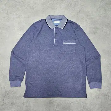 피케 셔츠 블루 계열 L 사이즈 긴팔 옷깃 라인 남성용