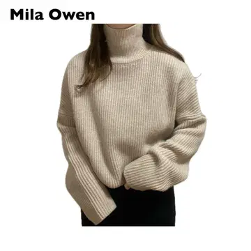 Mila Owen 미라 오웬 브라우징 골지 니트 풀오버