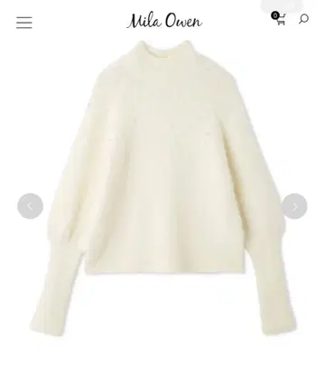 Mila Owen 미라 오웬 폼 슬리브 펄 디자인 니트