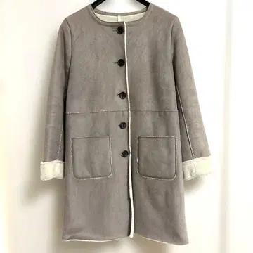 BEAMS LIGHTS 무스탕 노카라 코트 S 36