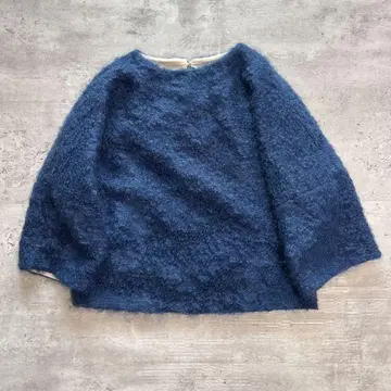 Ballsey 보르지 모헤어 혼방 샤기 니트 풀오버 블루 38