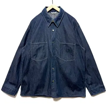 사이즈 5! AURALEE 하드 트위스트 라이트 데님 셔츠 블루종