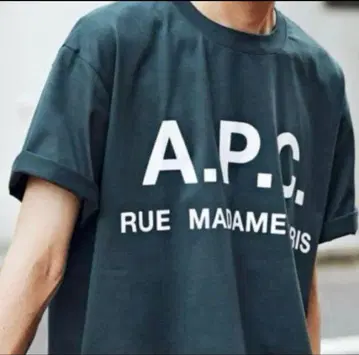 EDIFICE x A.P.C. 별주 오버사이즈 로고 티셔츠 아페쎄