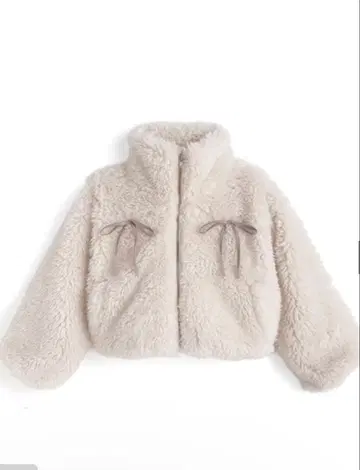 GRL 리본 보아 숏 기장 자켓 아이보리 새상품