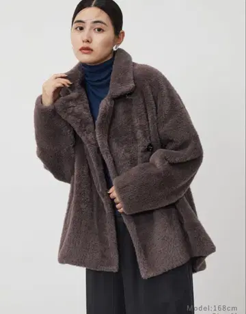 시착만 한 상품 PLST 페더얀 니트 코트 브라운 S