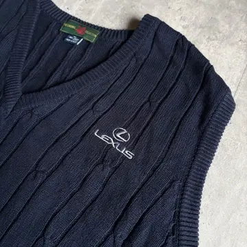 [ 90s 빈티지 ] 레어 LEXUS 니트 베스트 코튼 자수 구제 의류