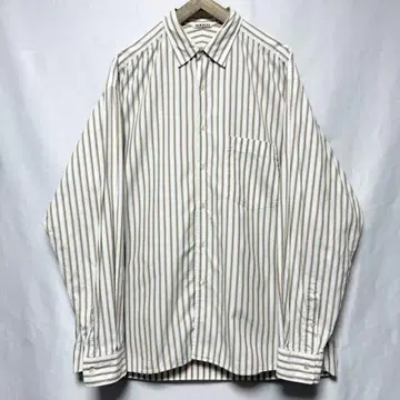 사이즈 5! AURALEE 워시드 랫핑크 트윌 스트라이프 셔츠