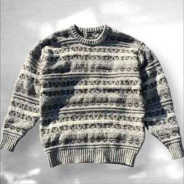 McGREGOR 울 100% 올 패턴 니트 스웨터 두꺼운 원단 맥그리거