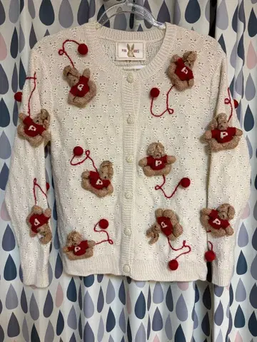 PINK HOUSE 토끼 가득 니트 가디건 핑크하우스 귀여운
