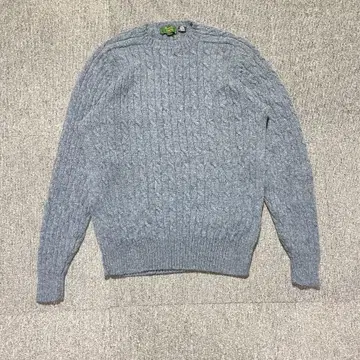 울 케이블 니트 스웨터 풀오버 블루 계열 L~XL 상당