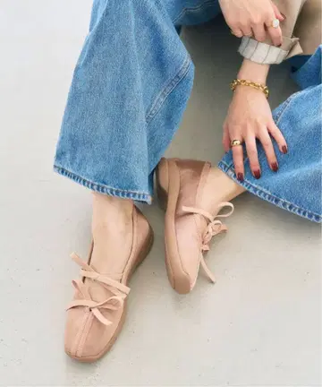 르 탈롱 더블 리본 발레리나 핑크