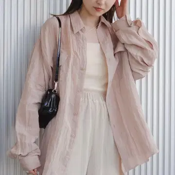 [ kastane ] 카스타네 새틴 빅 셔츠 핑크