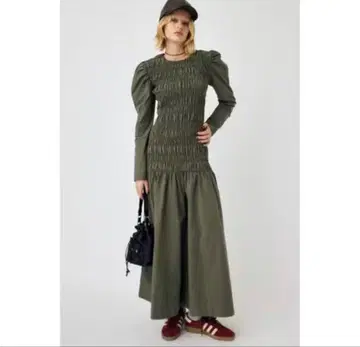 moussy 셔링 개더 드레스