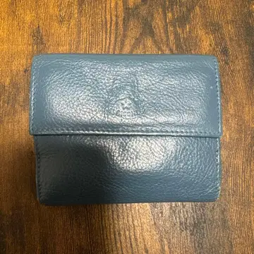 IL BISONTE 파랑 가죽 접이식 지갑