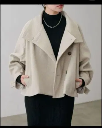 [ LARUTA ] 라루타 숏 기장 체스터 니트 멜톤 코트