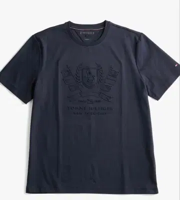 Tommy Hilfiger 엠보싱 아이콘 T셔츠 네이비