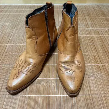 가죽 베이지 웨스턴 부츠 숏부츠 아메카지