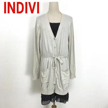 A2048 인디비 무릎 기장 원피스 가디건 도트 그레이 44