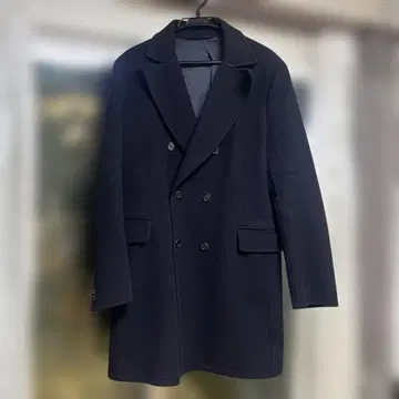 던힐 네이비 울 피코트